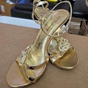 Gold Rhinestone Heels